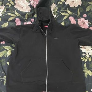 Supreme zip up hoodie with built in Velcro face mask Large